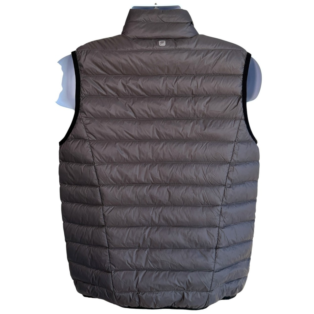 Fabletics Womens Down Puffer Vest XL Gray Lightweight Packable Zip Front Outdoor - Picture 5 of 9